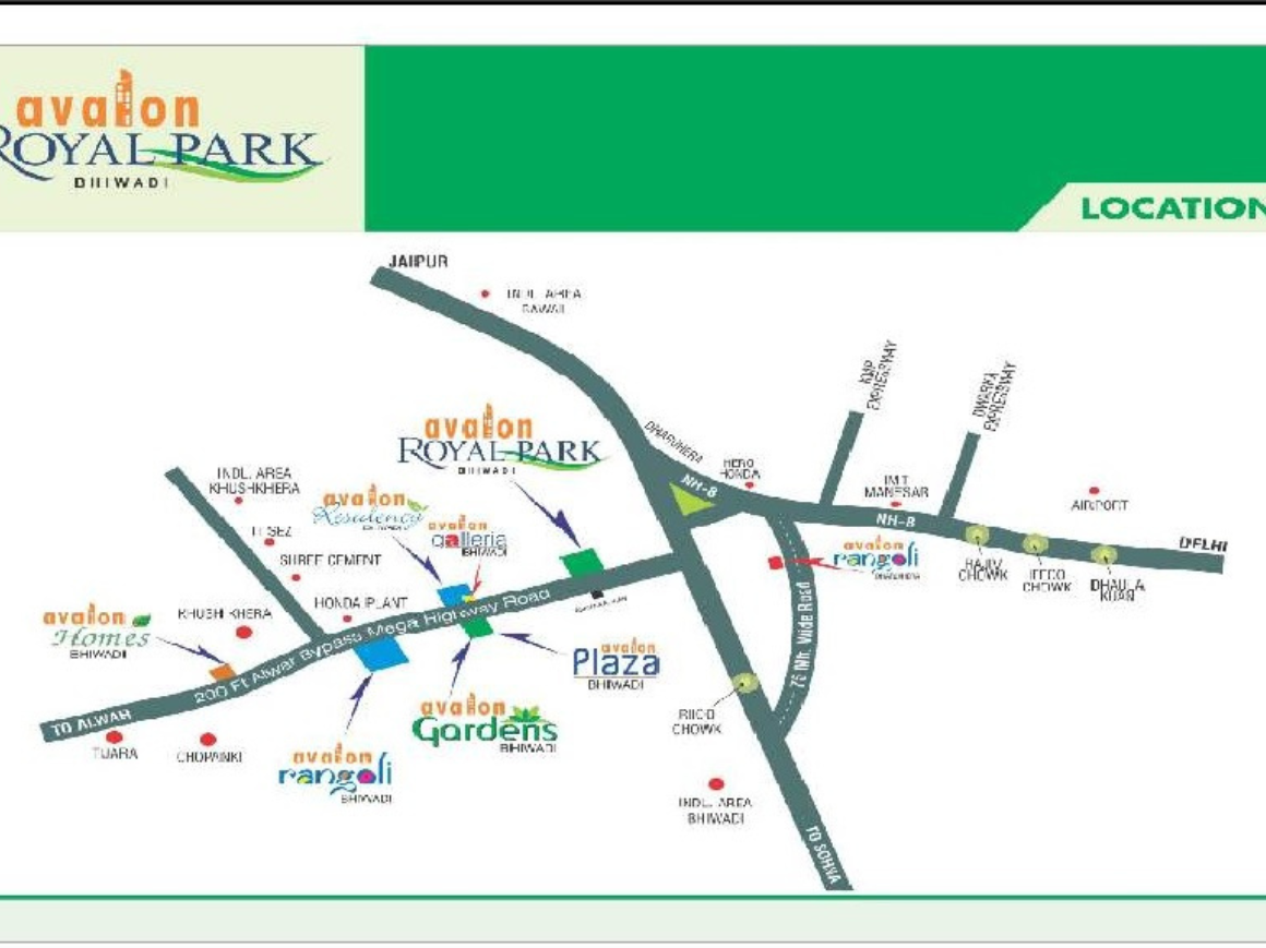 Avalon Royal Park Location Map